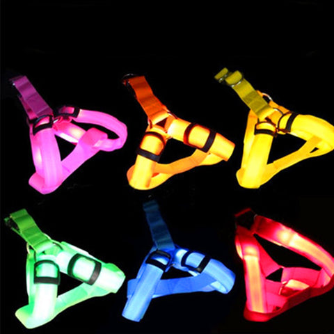 Nylon Dog harness with LED Flashing Light